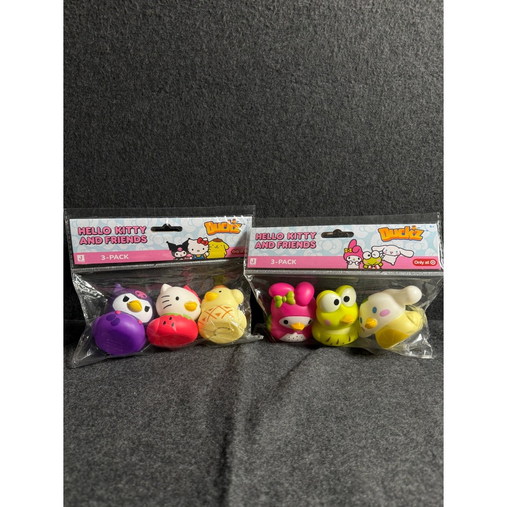 Hello Kitty and Friends Duckz 3-Pack Sanrio Rubber Ducks Set of 6 Exclusive